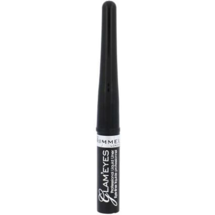 Eyeliner Rimmel Glam Eyes, 001 Black, 3,5ml, efect mat