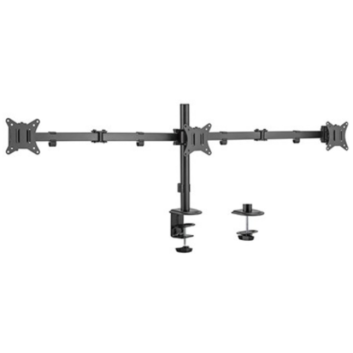 Suport monitoare, Gembird MA-D3-01, 17-27 inch, Pana la 7 kg, Negru