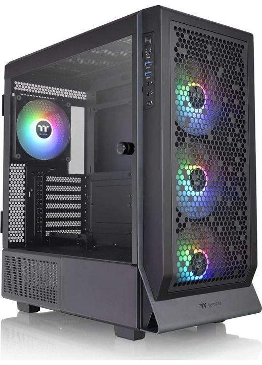 PC кутия, Thermaltake, Mid Tower, RGB осветление, стъклен страничен панел