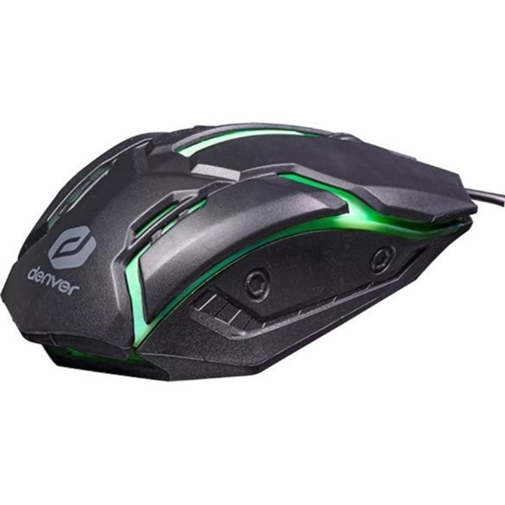 Gamer egér, Denver, RGB, fekete