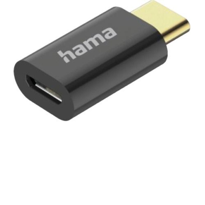 Adapter, Hama, USB-C-MicroUSB, fekete