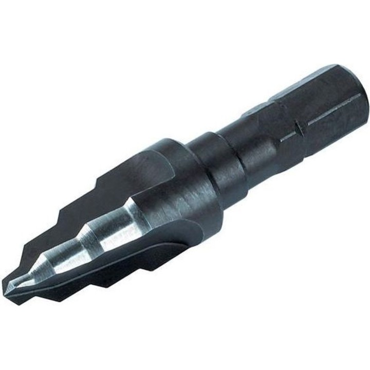 Burghiu treptat, Wolfcraft, 8 mm, Gri inchis