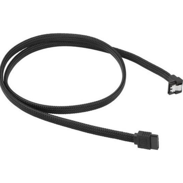 Cablu, Sharkoon, SATA III, 0.75 m, Negru