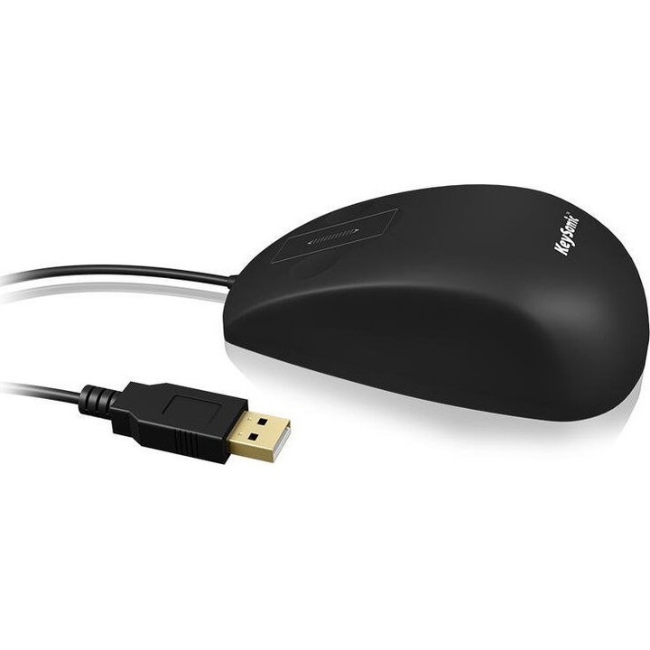 Mouse cu fir, KeySonic, Silicon, USB, Negru
