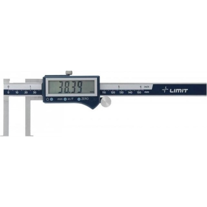 Subler electronic Limit, Display LCD, Inox, Argintiu/Albastru