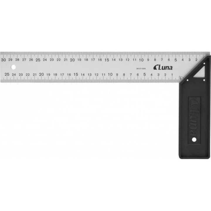 Echer fix, Luna, ABS, 1.5 x 45 mm, Gri/ Negru