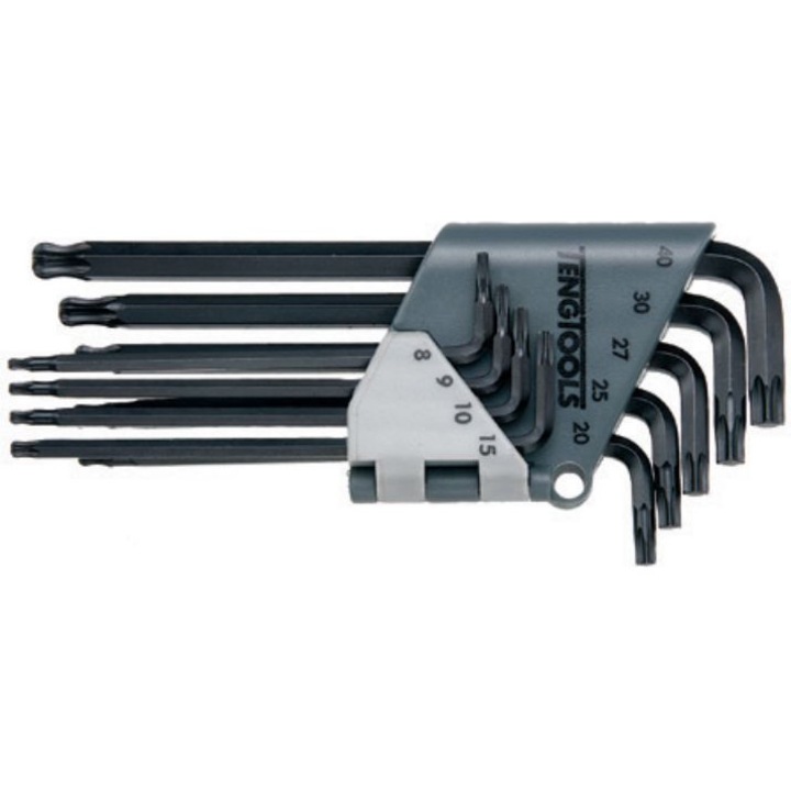 Set 9 Chei imbus hexagonale, Teng Tools, Otel Crom-Vanadiu, Negru