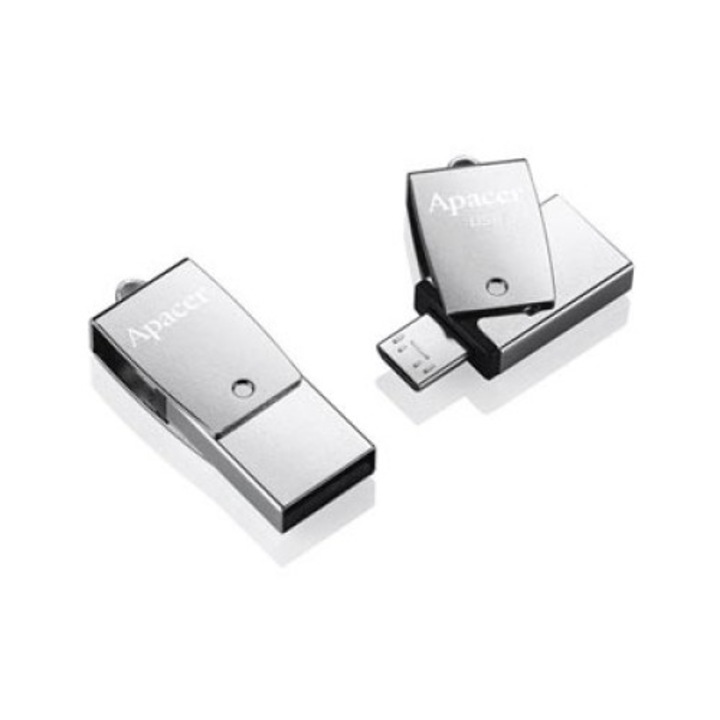 USB памет, Apacer AH750, 64 GB, Сребрист
