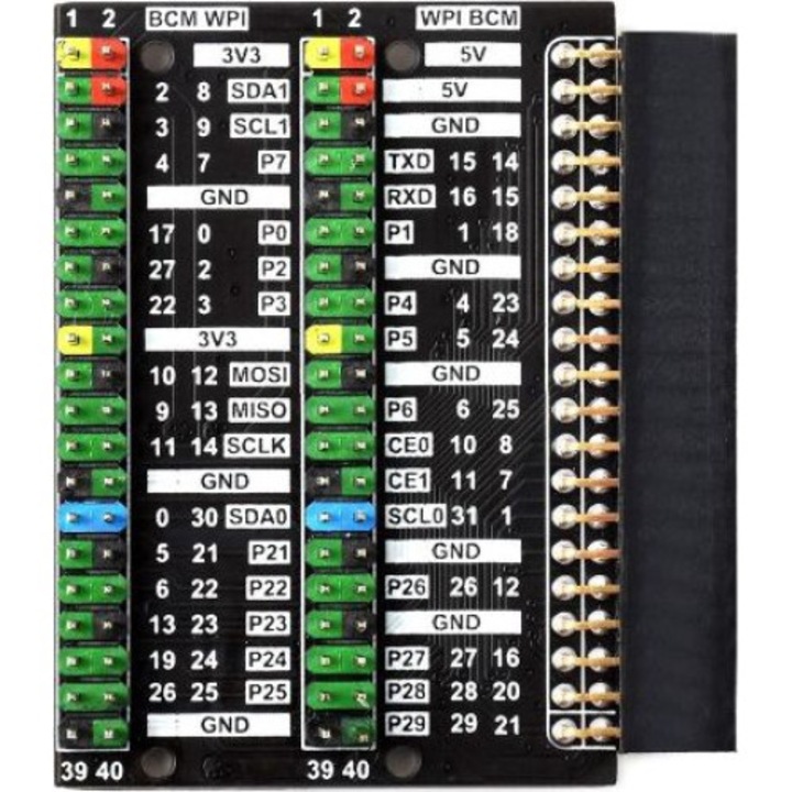 Adapter, Waveshare, GPIO Raspberry Pi 400 modell, fekete, 40,2 x 56,2 mm