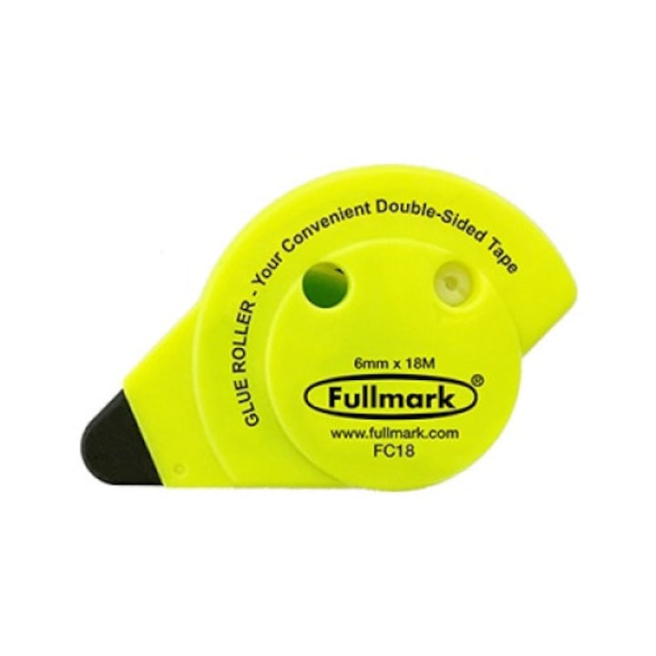 Tartós ragasztószalag, Fullmark, 6 mm x 18 m, Fluoreszkáló sárga