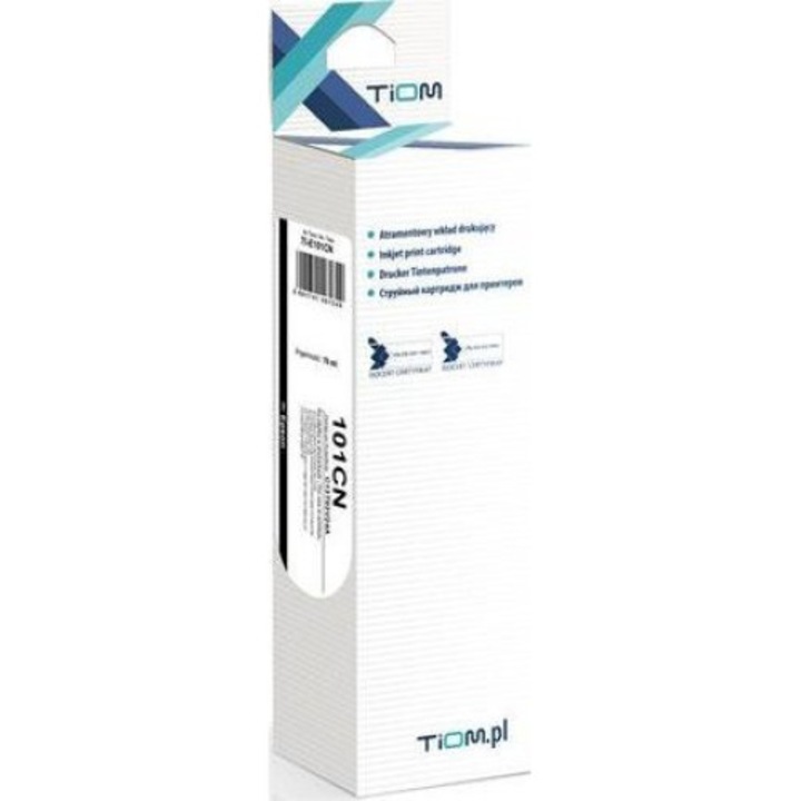 Cartus cerneala, Tiom, Compatibil cu Epson 101CN, 70 ml, Cian