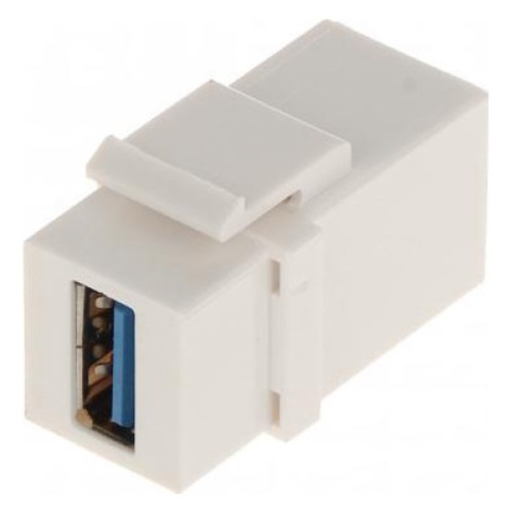USB конектор Noname, 17 x 22 x 35 mm, Бял