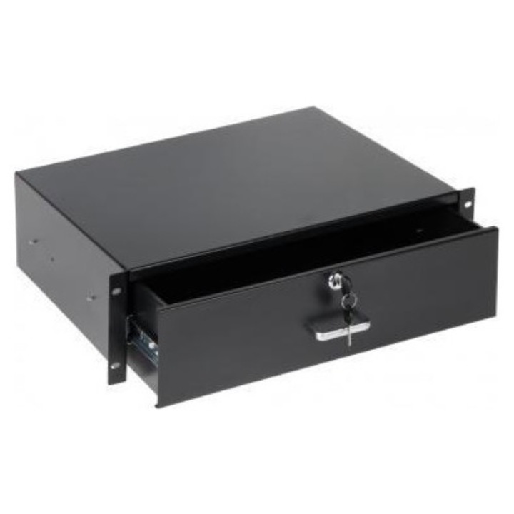 Sertar dulap Rack, Pulsar, 482 x 132 x 360 mm, Negru