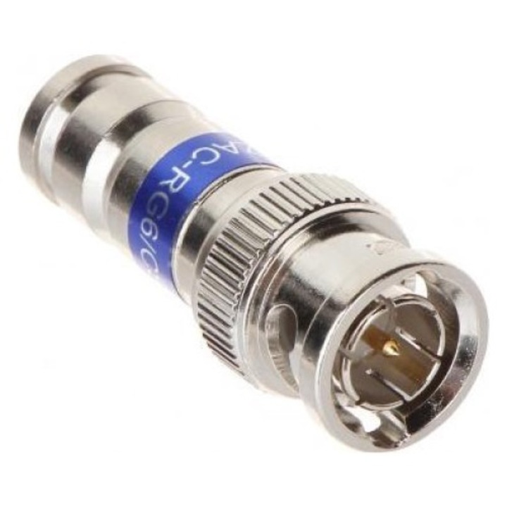 Mufa de compresie BNC, -W/ZAC-RG6/CSR, Argintiu
