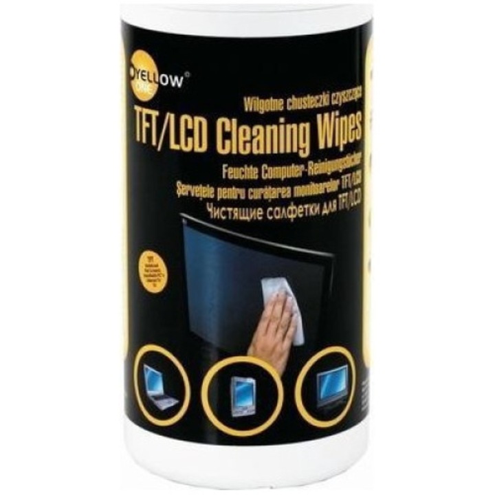 Set de 100 servetele pentru ecran, Yellow One, Multicolor