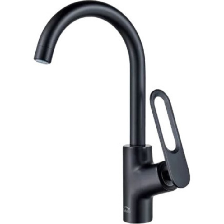 Konyhai csaptelep, Laveo, Kerámia, 355 mm, Fekete