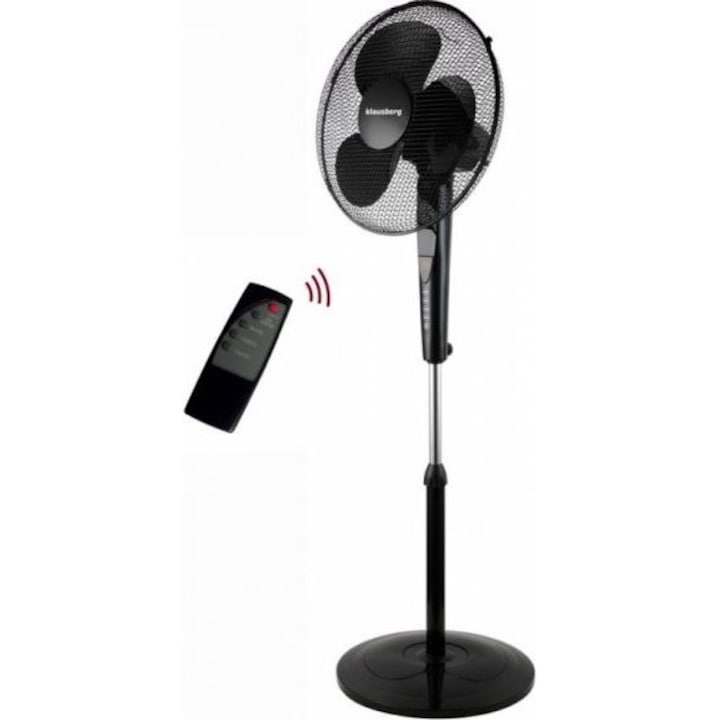 Ventilator de podea cu telecomanda, Klausberg, 5 W, 40 cm, Negru