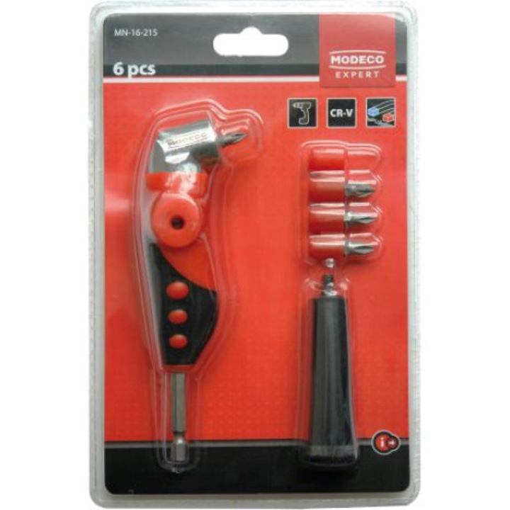 Accesoriu pentru biti unghiulari, Modeco, Rosu/ Negru