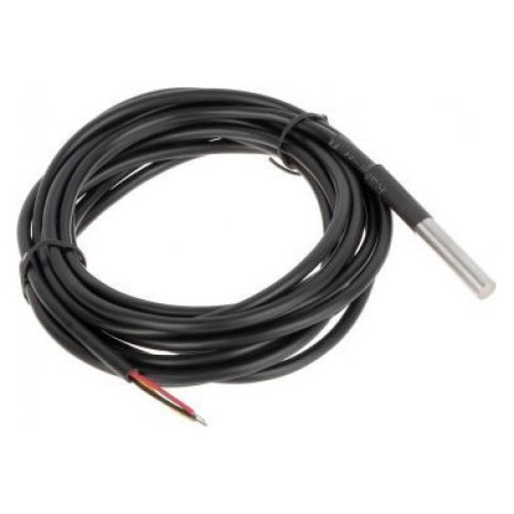 Hőmérséklet-érzékelő, CT-DS18B20, 3 m, Fekete