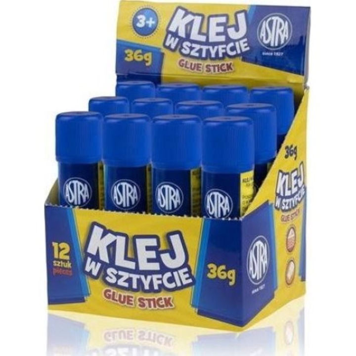 Lipici stick pentru hartie, Astra, 36g, 12 bucati