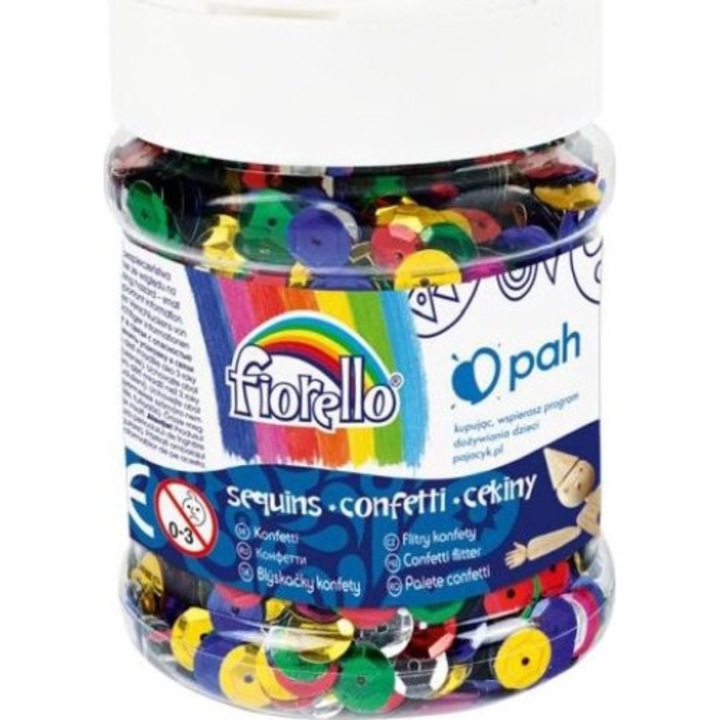 Paiete confetti, Fiorello, 8 mm, 90 g, Multicolor