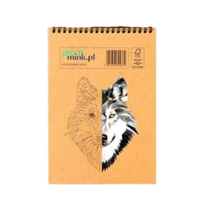 Caiet de schite, Greenmink, Carton, 96 pagini, Cu spirala, Natur