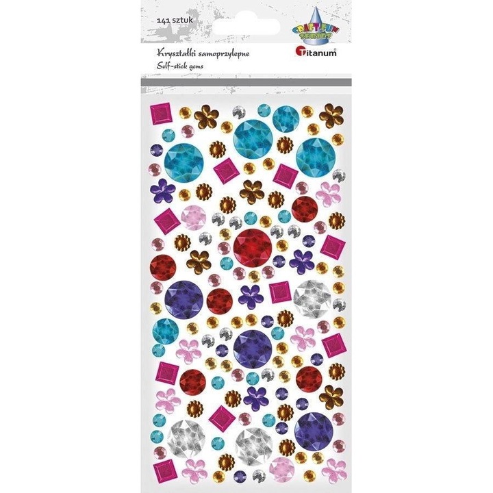141 db öntapadós, négyzet alakú virágból álló készlet, Titanum, Multicolor