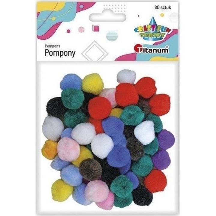 Set 80 pompoane acrilice 15mm 519649 multicolor