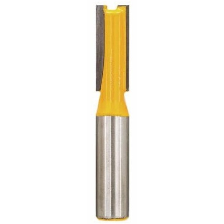 Freza dreapta pentru toate materialele lemnoase, DeWalt, Ø 4 / 8 mm, 10 x 48 mm, Galben / Argintiu