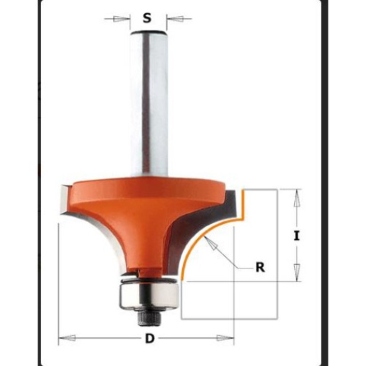 Freza CMT 25,4mm, 12,7mm, R=6,35mm, pentru frezare