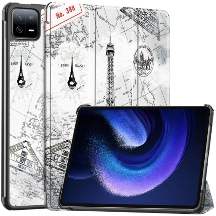 Калъф fixGuard 3Fold, smartcase, Stand за Xiaomi Pad 6 / 6 Pro, Retro Eiffel Tower