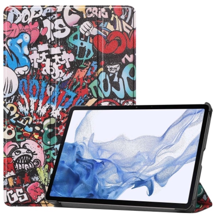 Калъф fixGuard 3Fold, smartcase Stand за Samsung Galaxy Tab S9, Graffiti