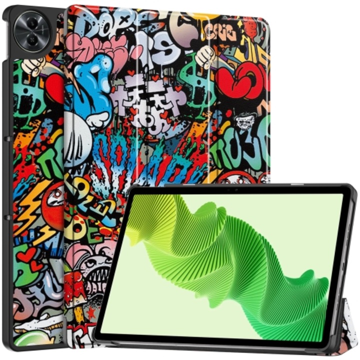 Калъф fixGuard 3Fold, smartcase Stand за Realme Pad 2, Graffiti