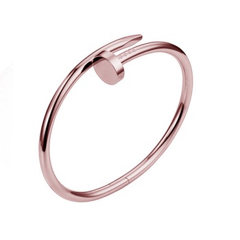 Bratara barbateasca pentru barbati, fixa tip Bangle, din otel inoxidabil placat 24K IP, sub forma de cui, de purtat langa ceas (Ambalaj cutie cadou), Rose Bratara barbateasca pentru barbati, fixa tip Bangle, din otel inoxidabil placat 24K IP, sub forma de cui, de purtat langa ceas (Ambalaj cutie cadou), Rose