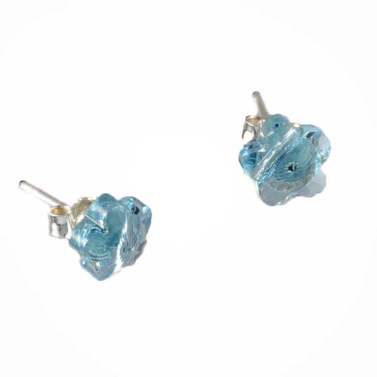 Cercei din argint cu floare de cristal