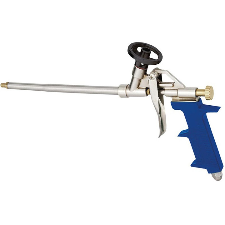 Pistol spuma, Drel, Metal, Albastru/Argintiu