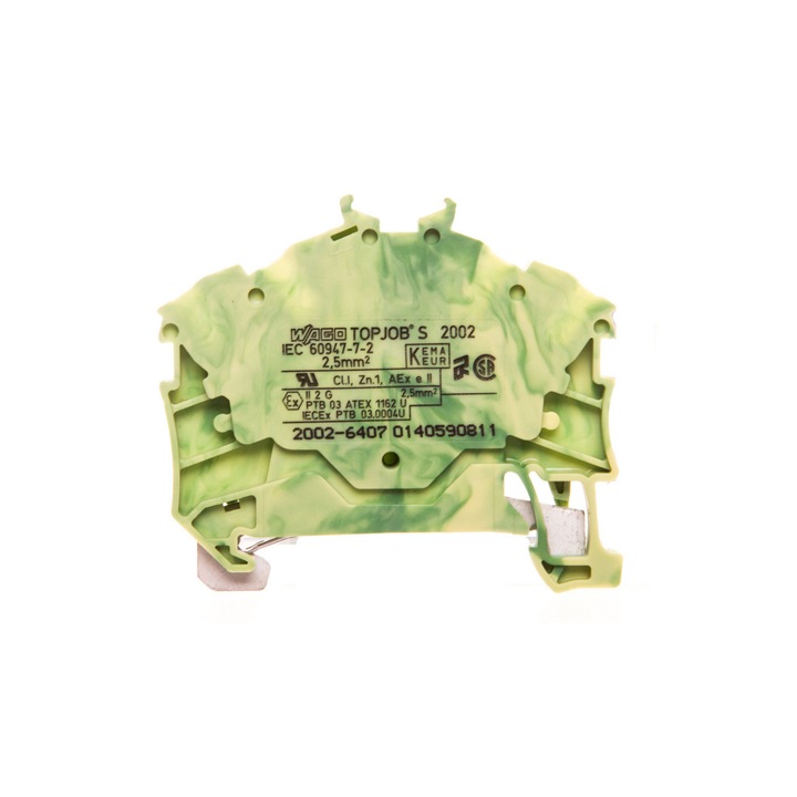 Конектор, Wago, С 4 проводника, 2,5 mm2, Жълт/Зелен