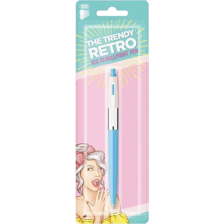 Pix retractabil model retro, Ico, Pasta albastra