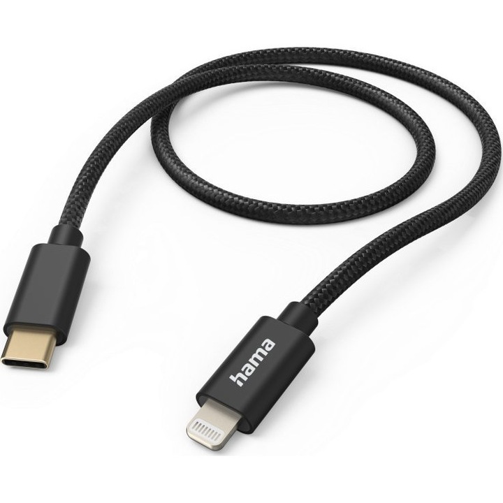 Cablu USB, Hama, Lightning la USB-C ,1.5 m, Negru