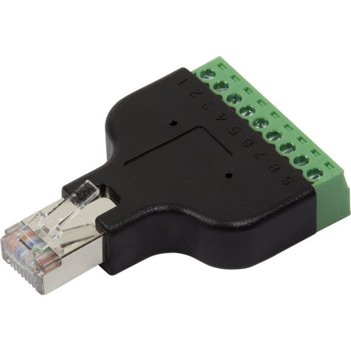 Adaptor, Logilink, Metal, Negru, RJ45