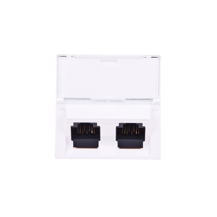 RJ45 двоен контакт, Legrand, cat 6, UTP 2M, 45 градуса, бял