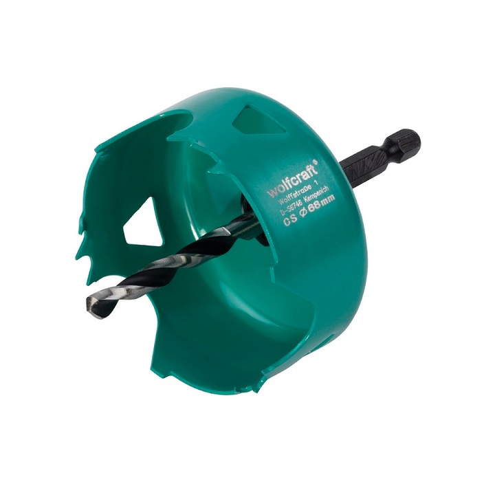 Carota, Wolfcraft, Otel/Carbon, 68 mm, Verde