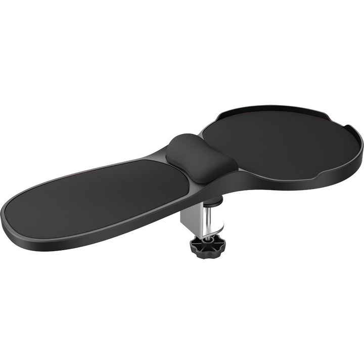 Ergonomikus kartámasz egérpaddal, VeroTech, műanyag, fekete