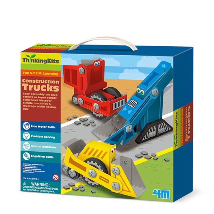 4M teherautó építőkészlet, 3 jármű, Multicolor