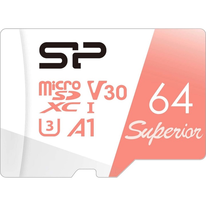 Карта памет Silicon Power Superior 64GB, microSDXC, Class 10, SD Adapter