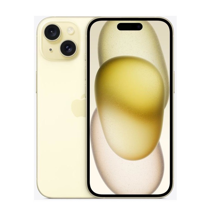 Смартфон, Apple, iPhone 15, 128GB, жълт