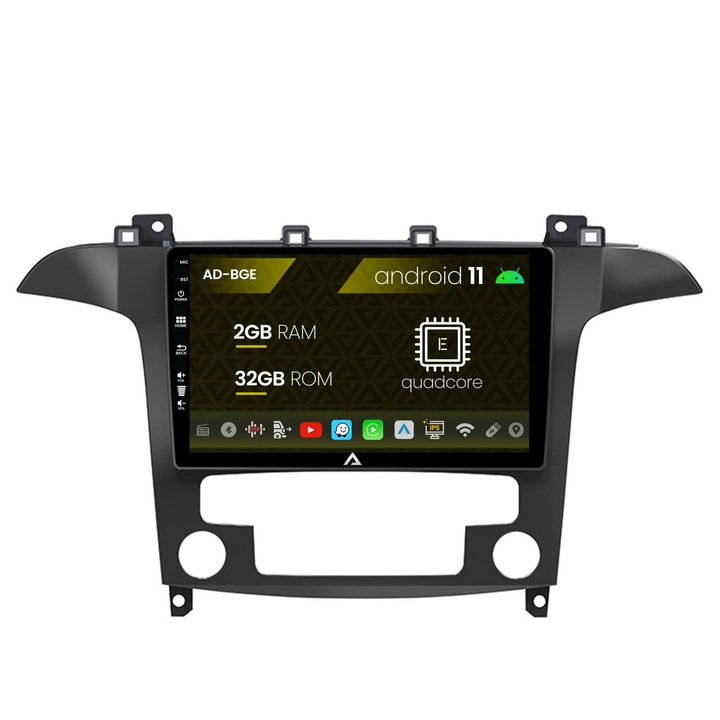 Navigációs autodrop Ford S-Max (2006-2015), Android 11, E-Quadcore, 2GB RAM, 32GB ROM, 9 hüvelyk - AD-BGE9002, AD-BGRKIT125