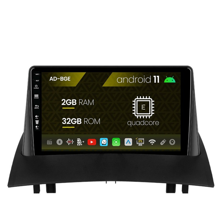 Navigációs autodrop Renault Megane 2 (2002-2009), Android 11, E-Quadcore, 2GB RAM, 32GB ROM, 9 hüvelyk - AD-BGE9002, AD-BGRKIT371