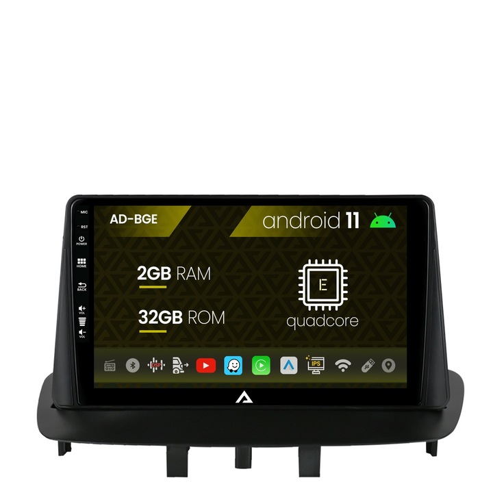 Navigációs autodrop Renault Megane 3, Fluence (2009-2016), Android 11, E-Quadcore, 2GB RAM, 32GB ROM, 9 hüvelyk - AD-BGE9002, AD-BGRKIT372