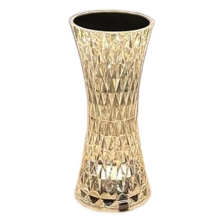 Lampa ambientala Crystal LED cu telecomanda si touch, RGB 16 culori, Reglare intensitate lumina, Acumulator cu incarcare USB-C, 19x8 cm